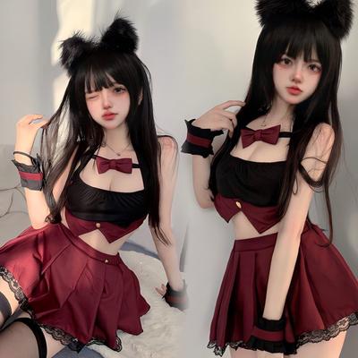 Anime Karakter Cosplay Seksi Üniforma Sevimli Kampüs Jk Pijama Saf Arzu Kısa Etek Pijama Günaha Iç Çamaşırı Ekran Büyük Kısa Etek Seti