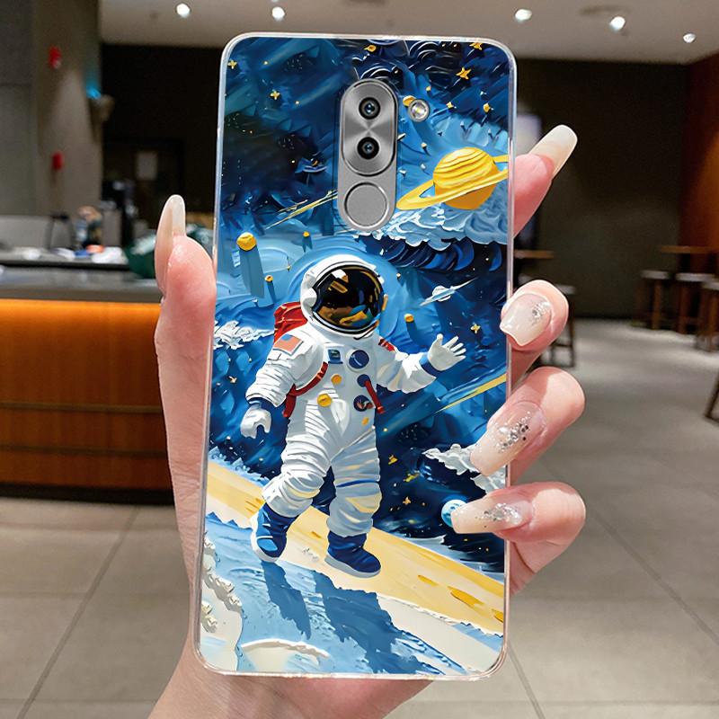 Casing For Huawei GR5 2017 / Mate 9 Lite / Honor 6X Case Aesthetic Cute Cat Cartoon Soft Silicone Transparent Back Cover Bumper