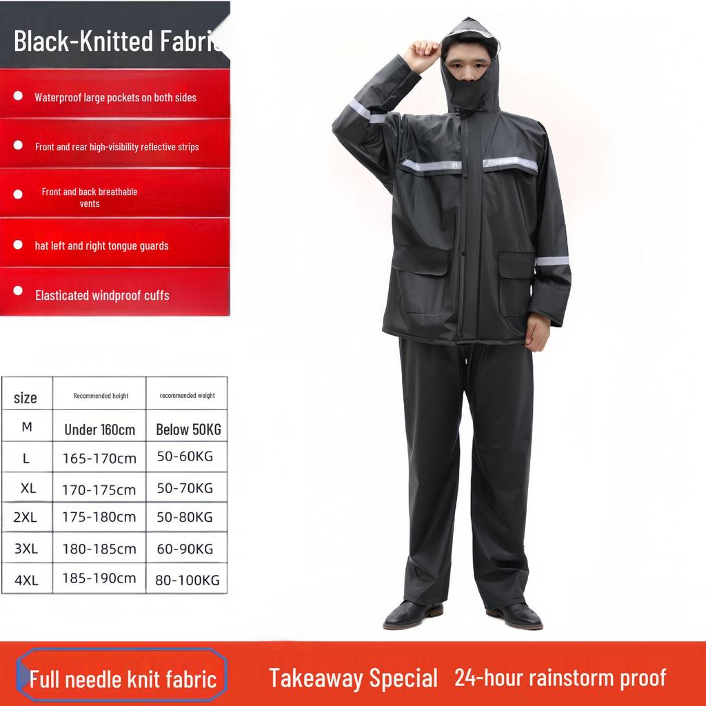 Protective Reflective Motorcycle Rain Suit - Ideal for Construction, Cycling & Riding
