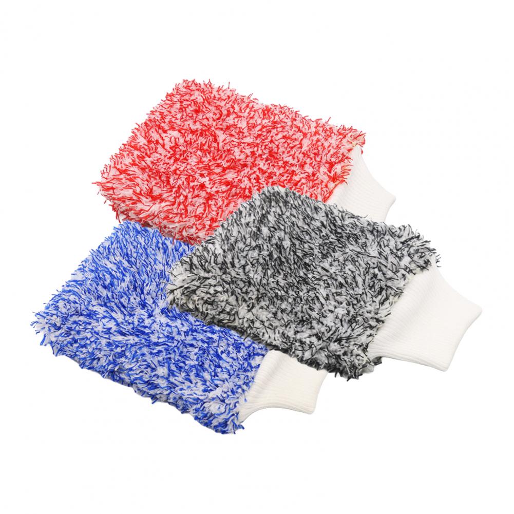 1/3Pcs Ultra-Fine Microfiber Car Wash Mitts Absorbent Microfiber Car Wash Drying Mitts Scratch & Lint-Free Cleaning Gloves for E