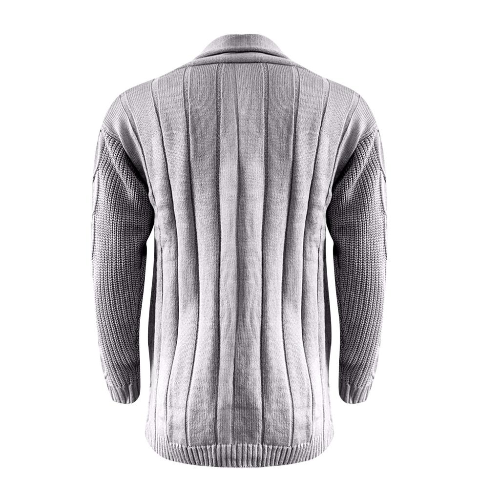Herr Enfärgad Kofta Knäppt Stickad Ledig Mode Revers Tröja