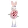 Cartoon Flower Rabbit Figurine Long Legs Easter Bunny Doll Easter Bunny Ornament  Holiday Decor