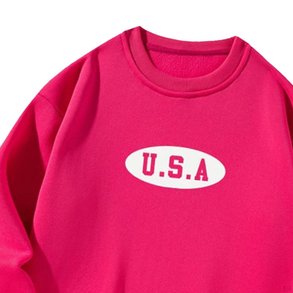 Fashion Sweatshirt Pullover Tops Fall Women Round Neck Printed for Climbing Travel Street