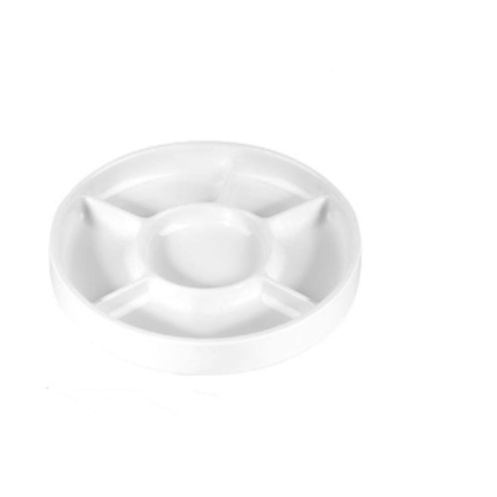 

Imitation Porcelain Round Palette 7 compartments with Lid White Paint Tray Watercolor Painting Multifunctional