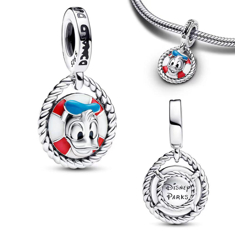 Neues Miniso Disney Donald Duck Minnie Charm 925 Silber Armband Halskette DIY Schmuck Geschenke für Frauen