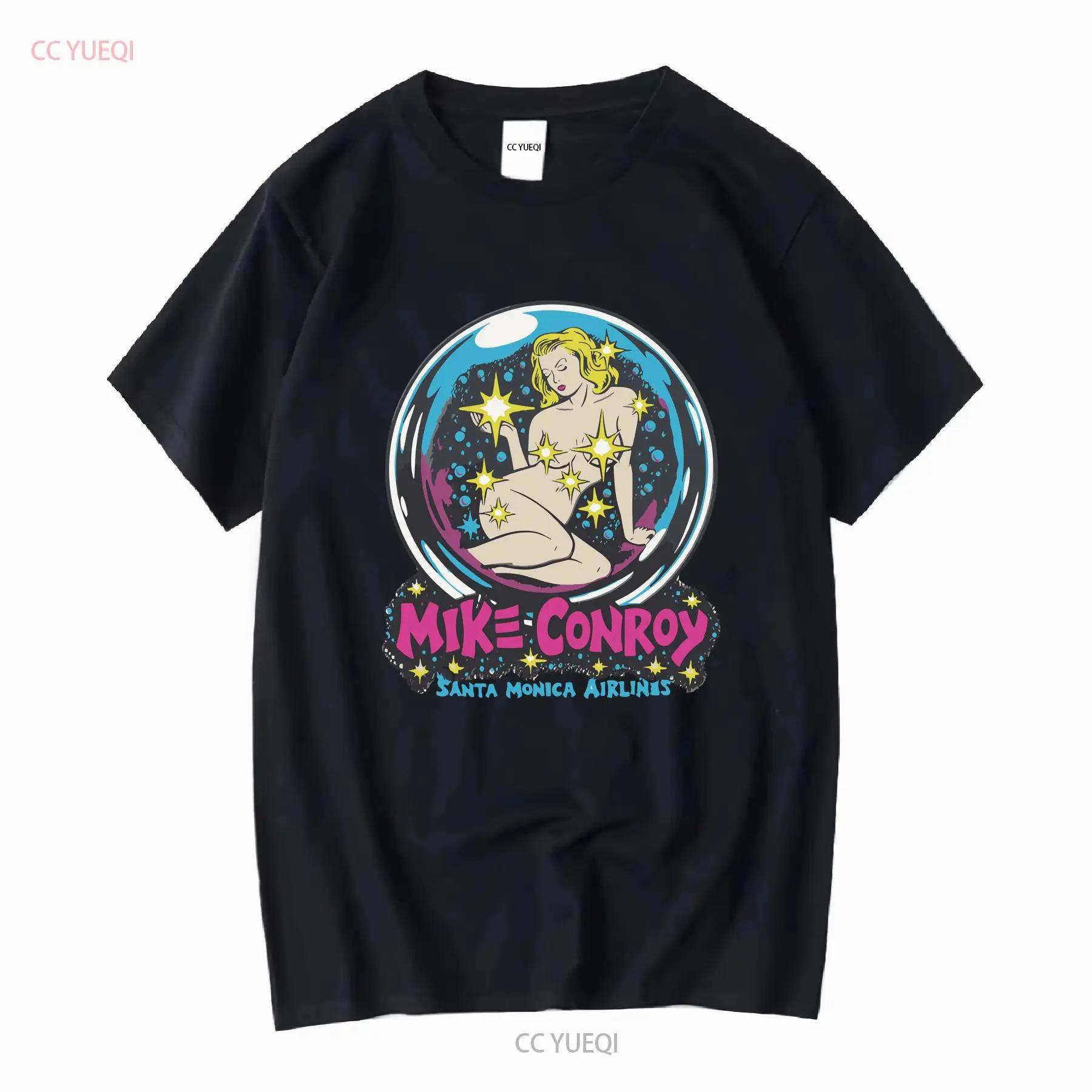 Mike Conroy Santa Monica Airlines Vintage Retro Skateboarding T Shirt Design vintage Washed Stretched Top For Everyday Wear S разноцветный