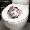 Funny Mouse Toilet Sticker, Self-Adhesive Removable No Trace Decal for Bathroom Decoration