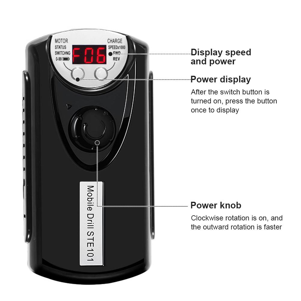 Echipament electric pentru unghii, mașină de îndepărtare a unghiilor reîncărcabilă, biți înlocuibil, instrument de manichiură pentru pile de unghii LCD, potrivit pentru acasă
