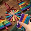 50/500PCS Wooden Coloured Lollipop Sticks Wood Craft Making Sticks Creative Multifunctional Crafts Arts Molds Building Sticks