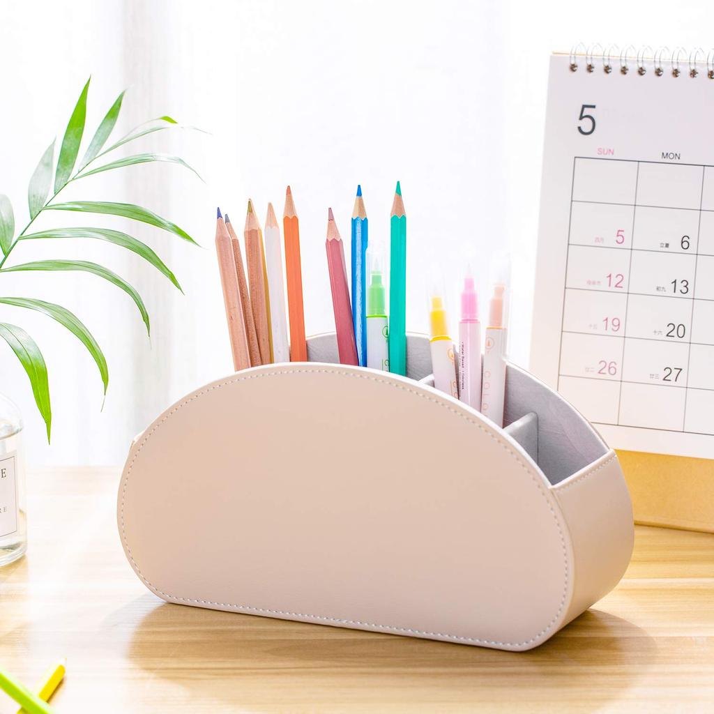 Stylish, Waterproof, Multi-functional Remote Control Rack with PU Leather, 5 Compartments, and a Multi-functional Remote Control Stand. Ideal for