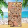 1pz Telo Mare Capibara Stampato 3D Microfibra Morbido Assorbente Traspirante Asciugamani da Bagno Regalo Per Bambini Teli Mare Cartone Animato