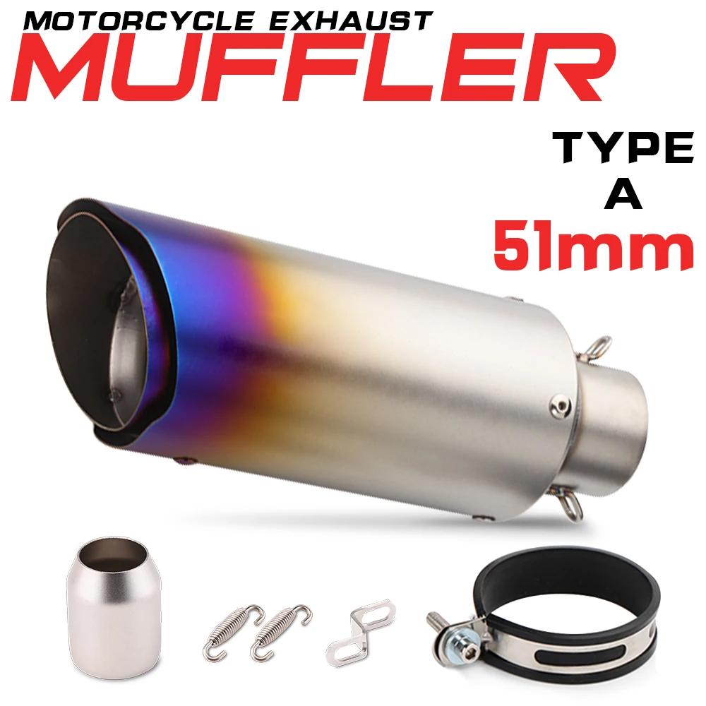 

Universal 51MM Motorcycle Exhaust Double Layer Muffler For R15 MT03 CBR650R ZX10R Z250 GSXS125 RSV4 S1000RR R1M TMAX560 ADV750 TYPE-A