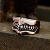 Adjustable Open Ring Men Women Vintage Punk Geometric Tooth Design Plated Retro Statement Jewelry