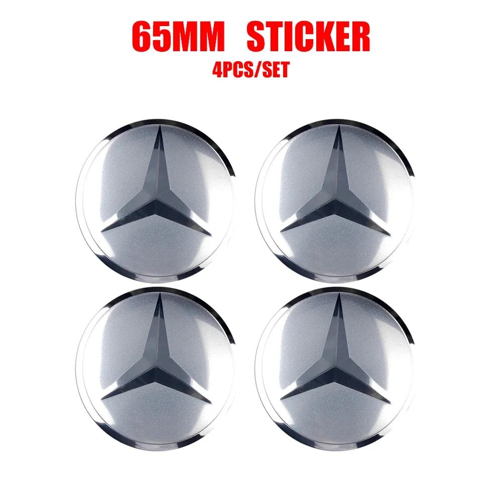 56/60/65mm Bilfelg Senterdeksel Navkapsel Resin Merke Emblemer Klistremerke Dekal Styling Auto Tilbehør Mercedes Benz AMG C260 C300
