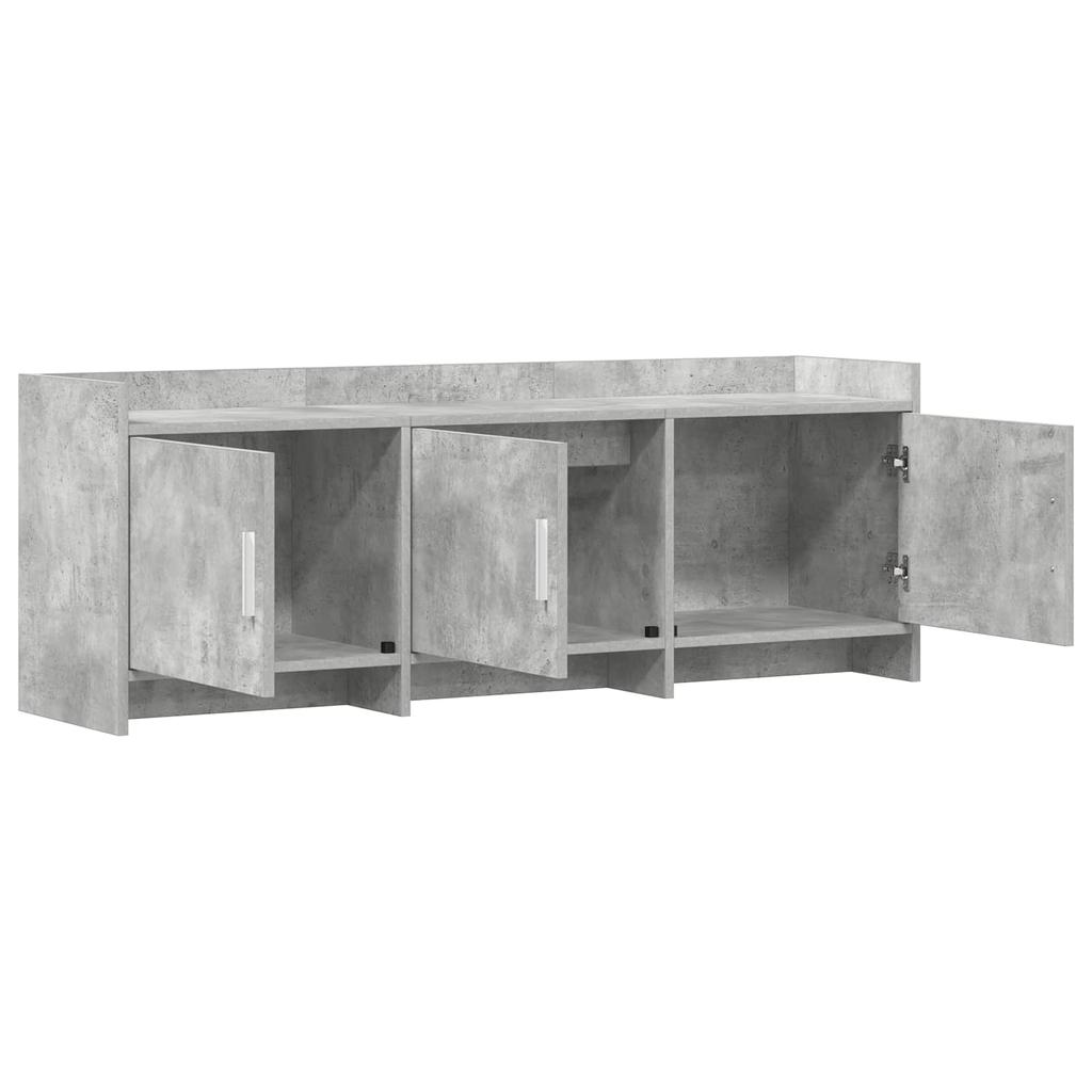 TV Cabinet 130 x 33 x 47 cm Concrete Grey Particleboard