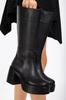 Damen-Stiefel, moderne, stilvolle Mode, Stiefel, Kunstleder, Plateau-Absatz