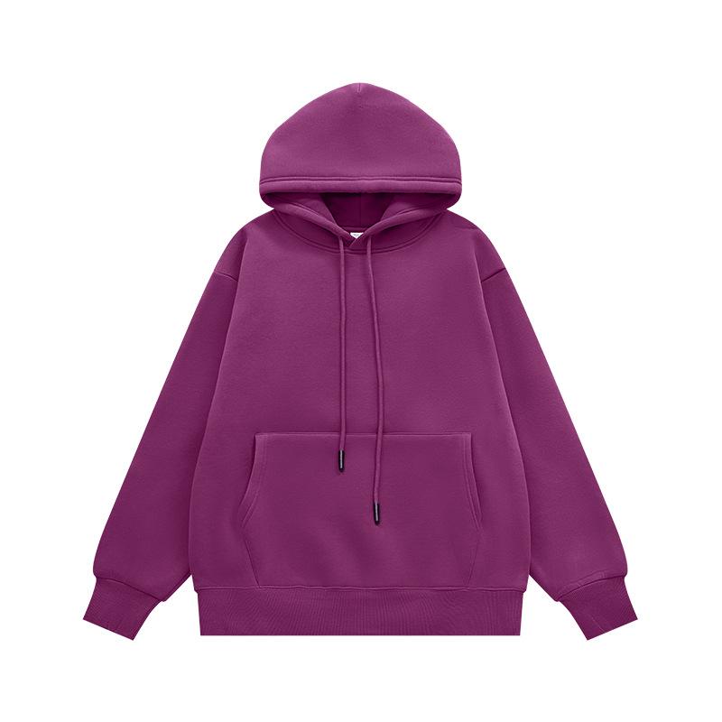 INF Unisex Plush Hoodie | 2024 Autumn/Winter Solid Color Trendy Casual Sweatshirt
