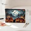 Witch Pumpkin Pattern Bag Storage Bag, with Smooth Zipper, Thickened Polyester Large Capacity Zipper Cosmetic Halloween Printed Pouch