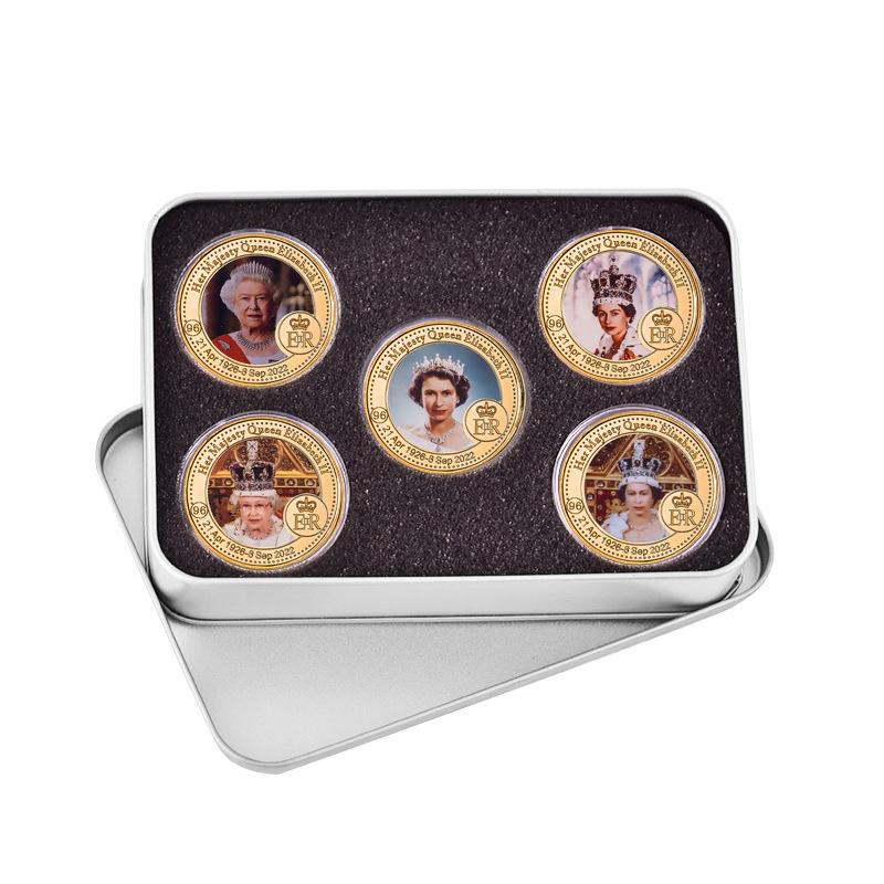 Medaglia commemorativa della Regina Elisabetta II, collezione di monete commemorative, artigianato in metallo