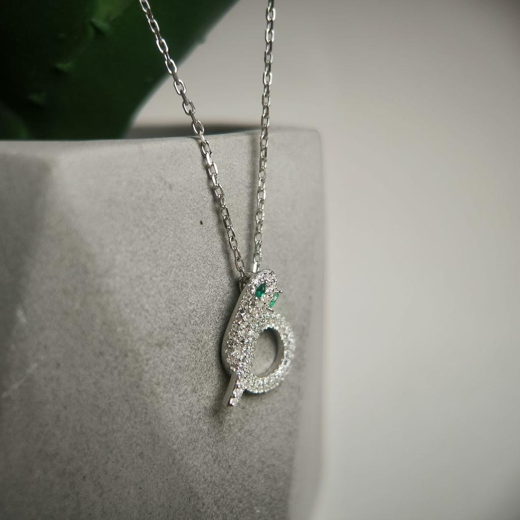 Silver Necklace with Cubic Zirconia, Product Weight 4.12 G (2177531)