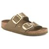 (WMNS) Birkenstock Arizona Big Buckle Natural Leather Patent Narrow Fit Sandals 'High Shine Mud Green' Women's 1024257