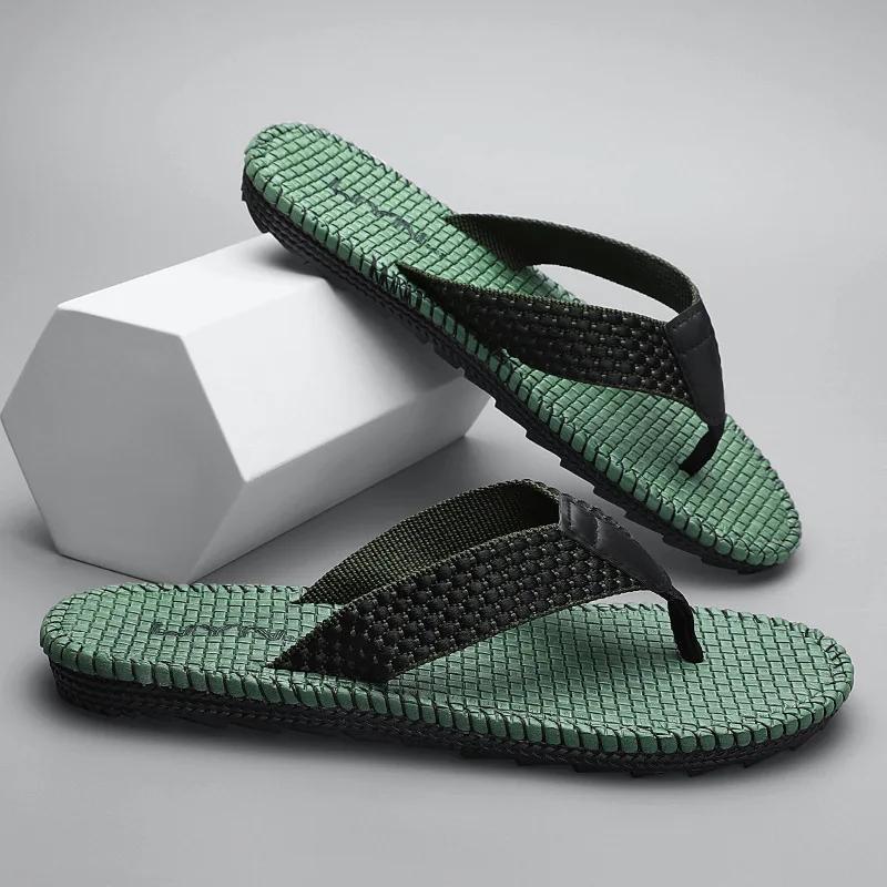 Men's Anti Slip Flip Flops  New Fashion Indoor Outdoor Beach Soft Slippers Home Bathroom Flat Casual Shoes Wear-Resistant