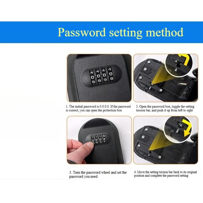 Portable Strong Magnetic Password Key Box, All Plastic Password Lock, Magnet Box, Outdoor Home Security Storage Password Box