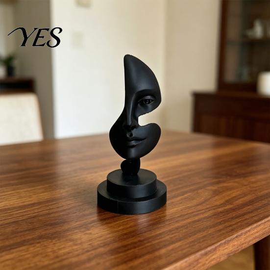 Modern Face Sculpture Abstract Art Sculpture, 3D Printed Minimalist Table Ornament, Human Statue for Living Room, Office, Shelf, Coffee Decor Artistic