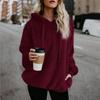 Langarm Damen Lässig Einfarbig Kapuze Warm Pullover Mantel Mode