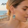 Fun Halloween Costume Jewelry 1 Pair Cute Acrylic Parrot Earrings, Tropical Animal Dangle Double Sided Full Color Earrings for Women, Summer