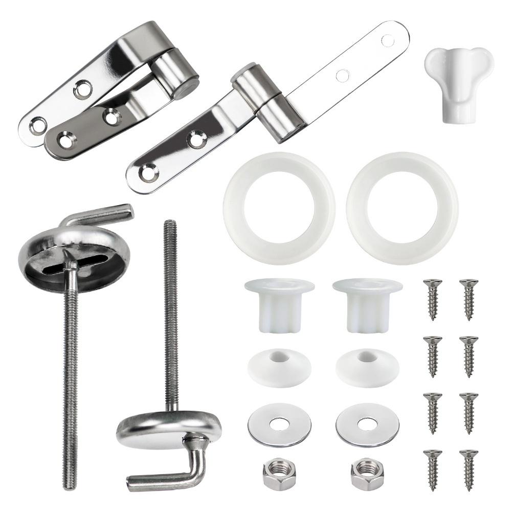 Stainless Steel Toilet Seat Hinges Replacement Parts Attachment Set for Reliable and Stable Fit Compatible with of Toilet Seats