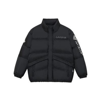 Doudoune zippée à imprimé latéral pour homme Vêtement d'extérieur Noir AYMS243-1