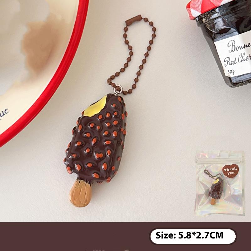 

Cute Cartoon Simulated Food Pendant Keychain Creative Funny Chocolate Egg Bread Backpack Pendant Accessories Gifts