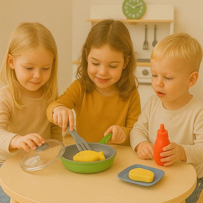 Toy Sound and Light Stove with Magic Food, Color Changing, Cooking Sound, Battery Operated, From 2 Years