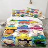 3PCS Rugrats Friends Bedding Set Printed Duvet Cover Closure Includes 1 Duvet Cover & 2 Pillowcases for All Seasons Bedroom Decor