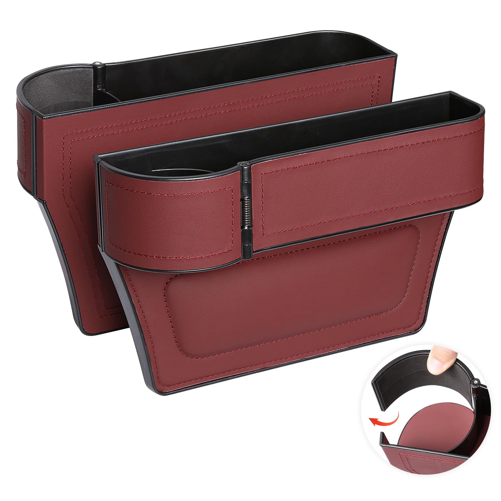 

KONGZEE Car Seat Gap Storage Box, Premium Leather, Side Storage Box, Set of 2 Car side storage box красный