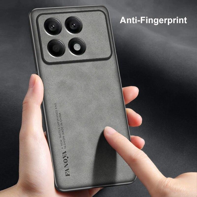 Luxury PU Leather Case For Xiaomi Poco X6 Pro PocoX6 Back Cover Matte Full Protection Silicone Phone Case For Poco X5 Pro 5G