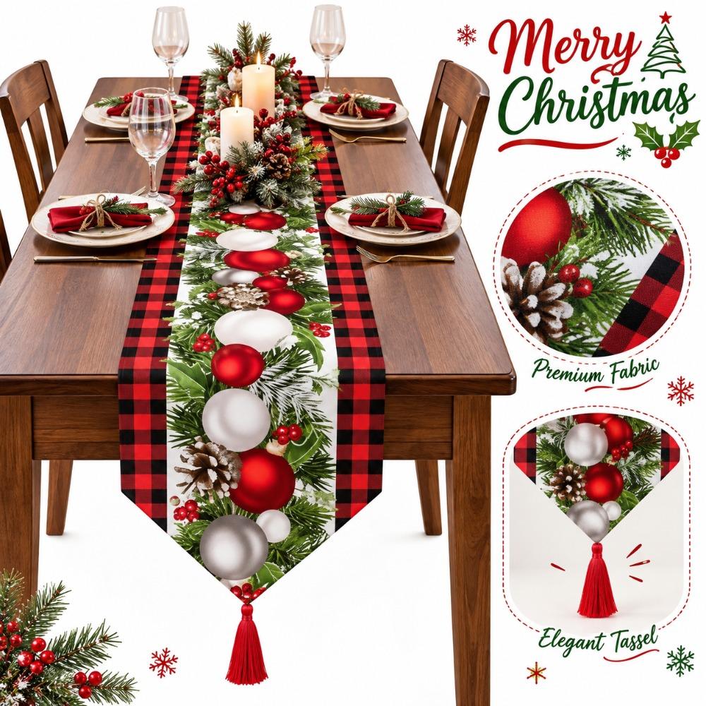 Santa Claus Christmas Table Runner Snowman Merry Christmas Decorations Table Decor  Navidad Gift