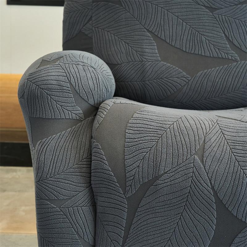 2 Seater Jacquard Split Recliner Sofa Covers Strench Chair Cover with Side Pocket Washable Armchair Slipcover for Living Room