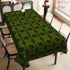 2D Flat 1pc - Merry Christmas, Green Plaid Element Easy Design Home Tablecloth, Party Tablecloth, Holiday Decoration, Room Decoration, Easy To Clean A