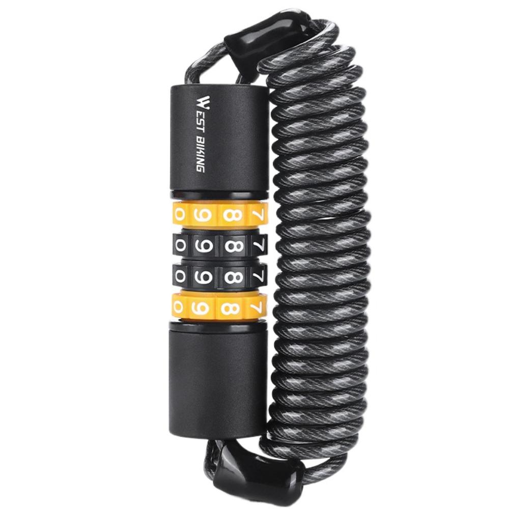 WEST BIKING Combination Cable Bike Lock Steel Cable Bike Chain Lock  for Mountain/Road Bikes
