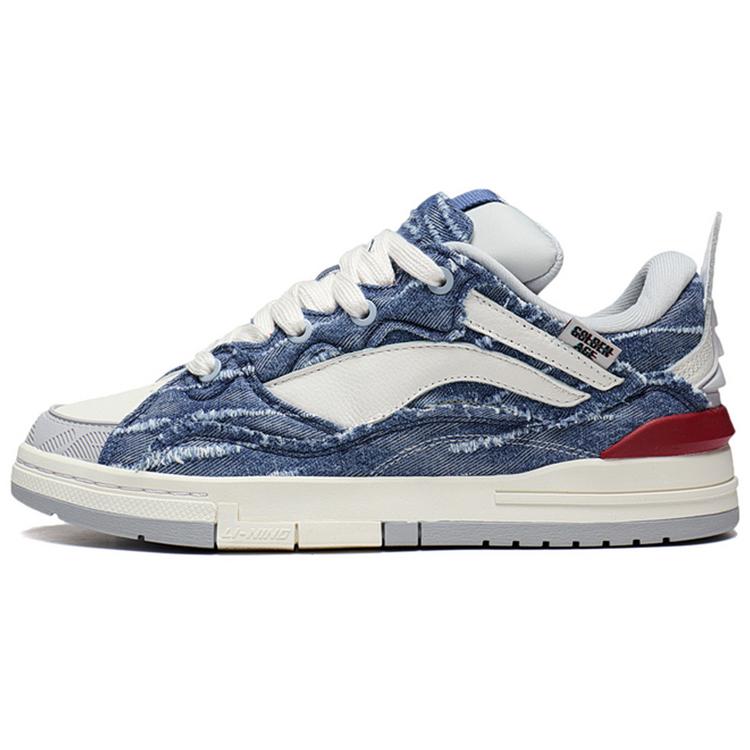 New LiNing Wave Pro GOLDEN Low Top Skateboard Shoes Men's Blue White AECS073-10