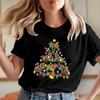 Capybara Christmas Tree T-Shirt Lights Holiday Cute Animal Xmas Gift Top T-5373