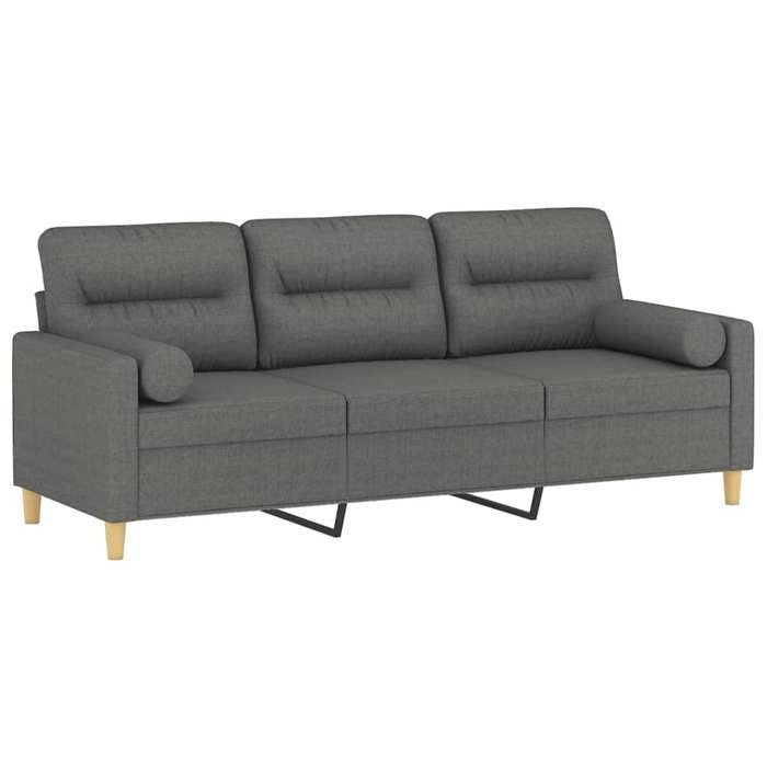 VidaXL 3-seater Sofa with Dark Grey Cushions 180 Cm Fabric, Sofa, Living Room Sofa, Fabric 3-seater Sofa, Sofa 3200830