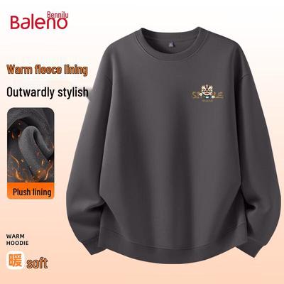 Baleno Men's Fleece-Lined Lion Dance Graphic Pullover Sweatshirt