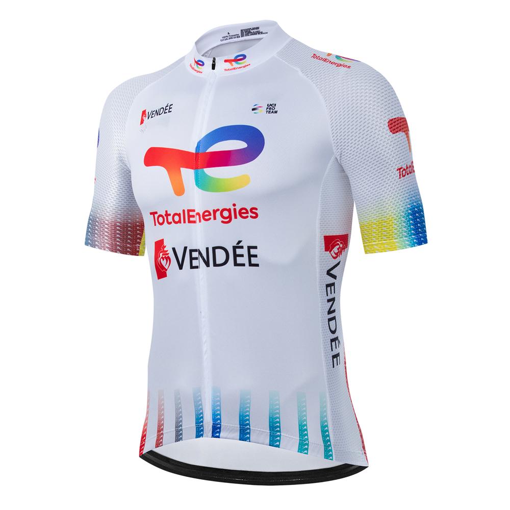 Total Energies Team Radtrikot Set Atmungsaktiv MTB Trikot Ciclismo Hombre Outdoor Sport Trägerhose Sommer Fahrradbekleidung