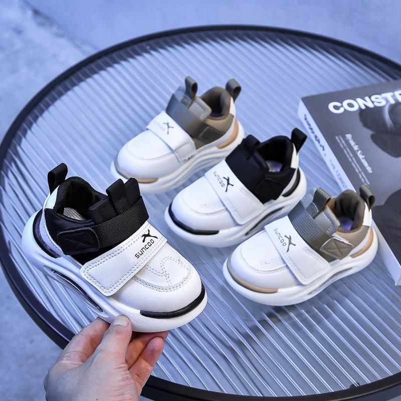 Children's Sneakers2026Korean-style spring leather soft-soled dad shoes for boys and girls, children's loafers