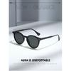 Retro round-frame, plain-lens glasses for women, with blue light blocking, a stylish and vintage design that can be fitted with prescription lenses