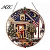 Unique Holiday Party Embellishments Christmas Hanging Diamond Art Ornament, 2D Acrylic Pearl Painting Ornaments for Tree Pattern Suncatcher,
