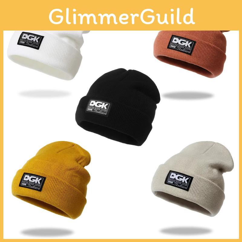 Knitted Hat For Adults With Alphabet Patch Windproof Warm Winter Headgear For Outdoor Skiing